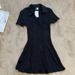 NWT H&M ribbed polo neck skater dress